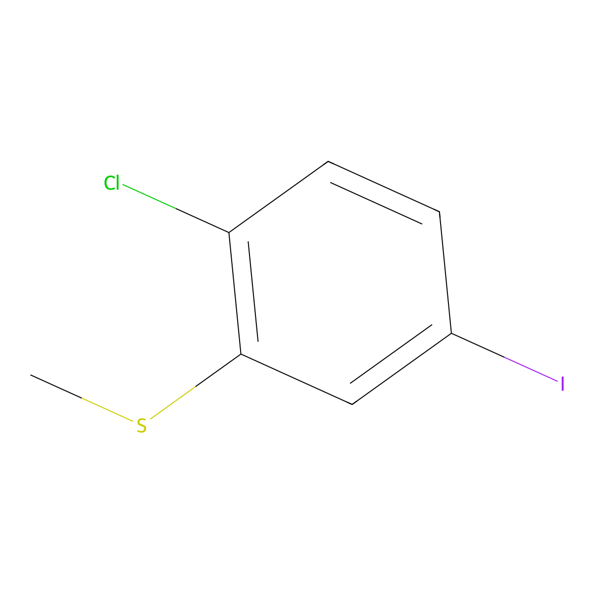 (2-Chloro-5-iodophenyl)(methyl)sulfane molecular structure, CAS 2270843-54-2
