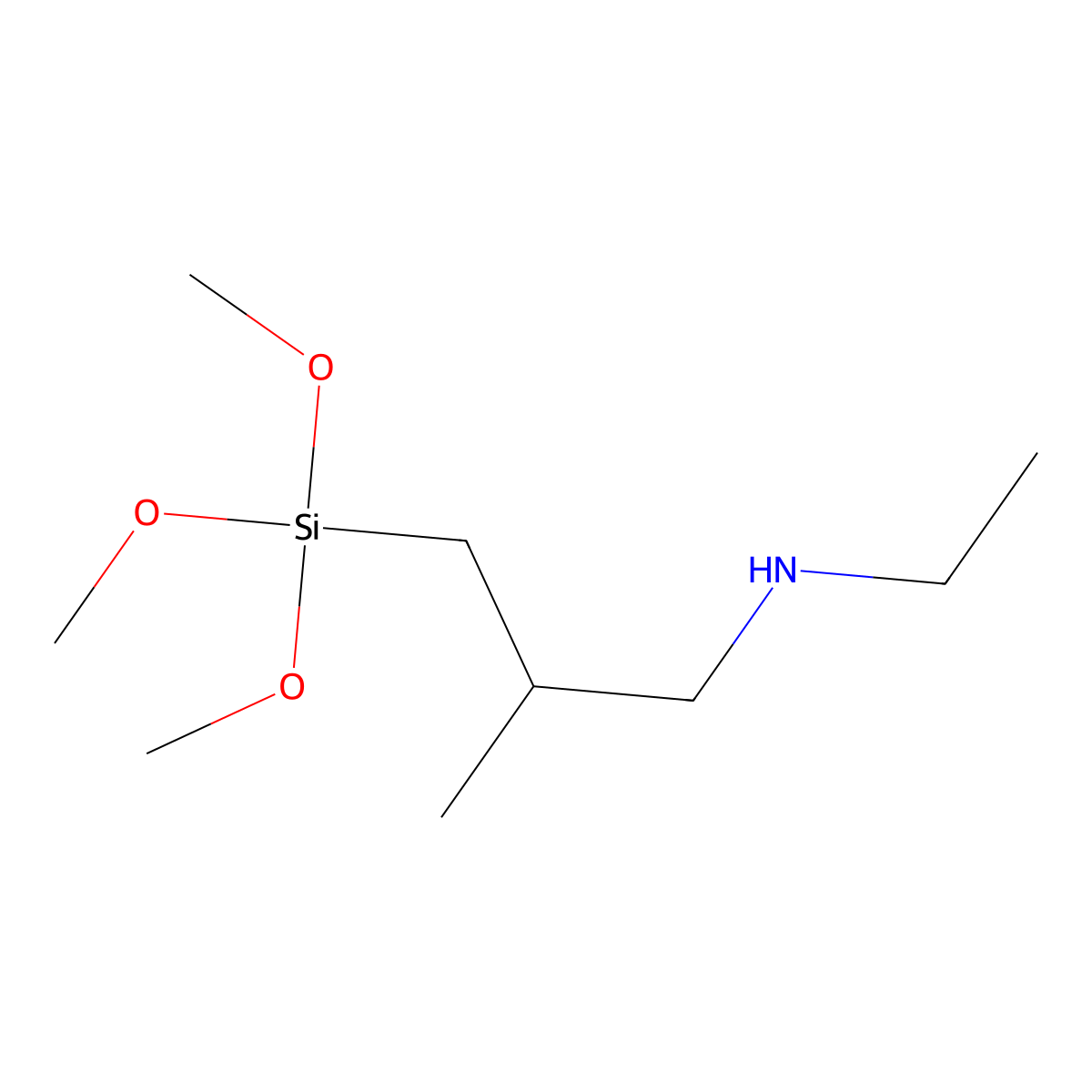 1-Propanamine, N-ethyl-2-methyl-3-(trimethoxysilyl)- molecular structure, CAS 227085-51-0