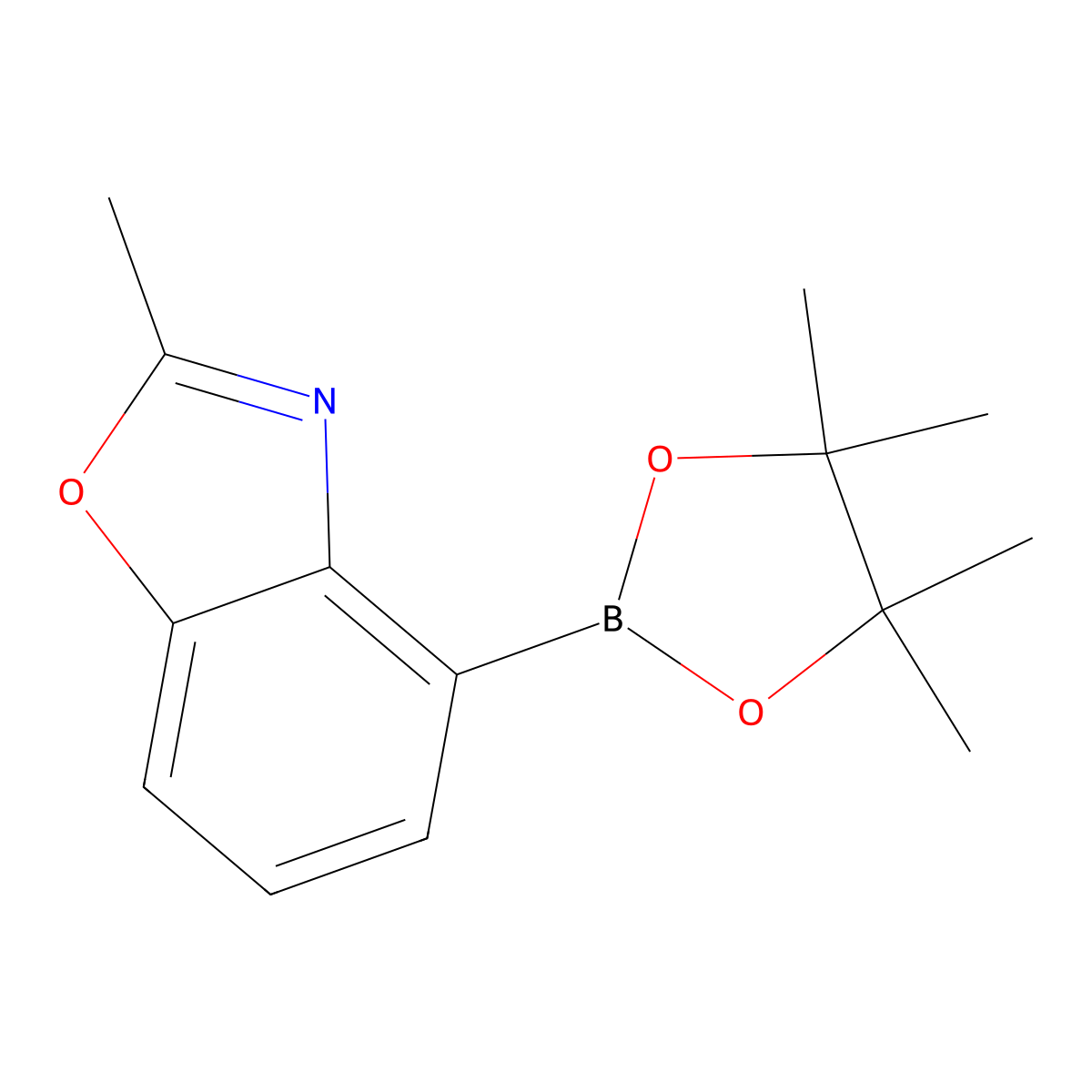 2-Methyl-4-(tetramethyl-1,3,2-dioxaborolan-2-yl)-1,3-benzoxazole molecular structure, CAS 2270862-58-1