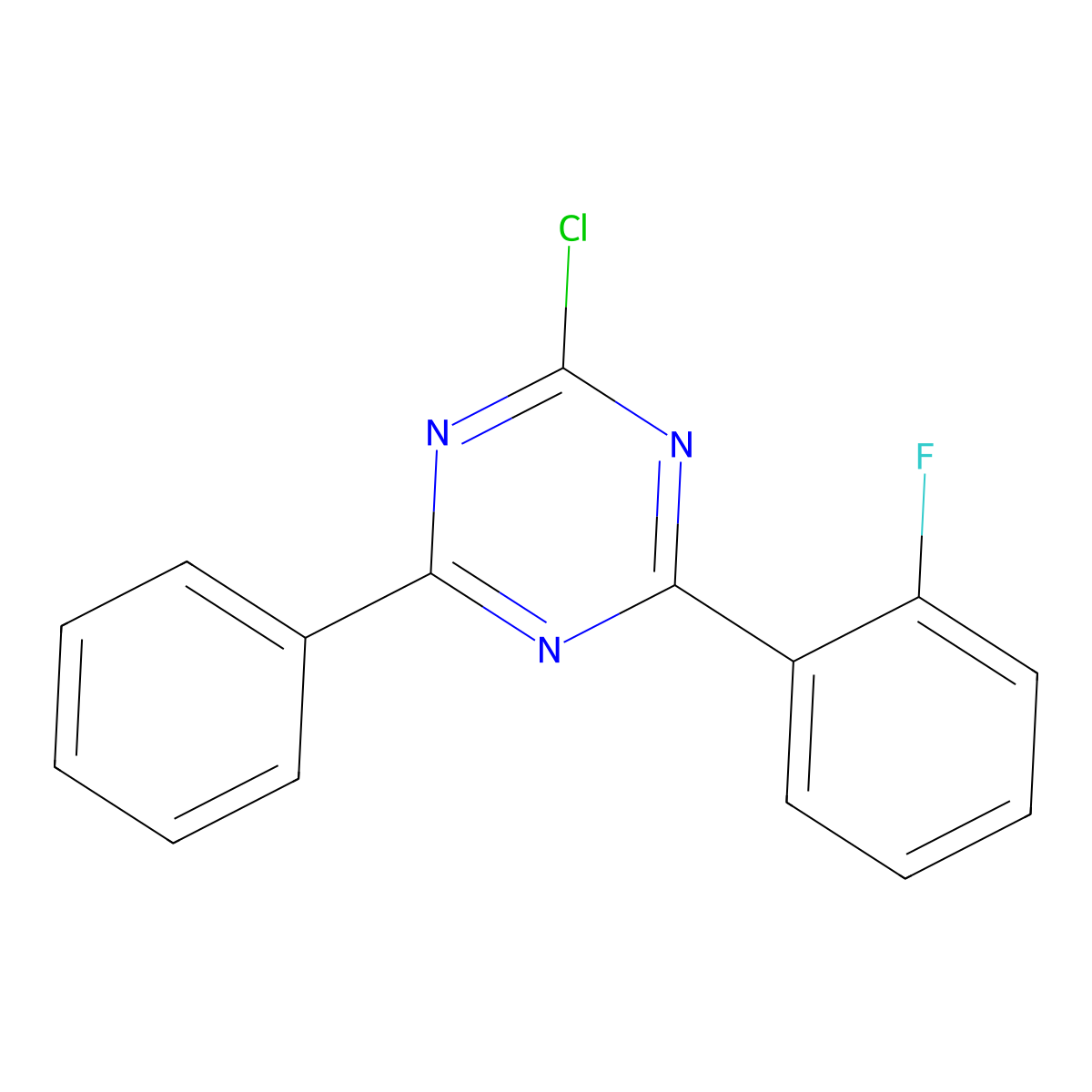 2-Chloro-4-(2-fluorophenyl)-6-phenyl-1,3,5-triazine molecular structure, CAS 2270877-77-3