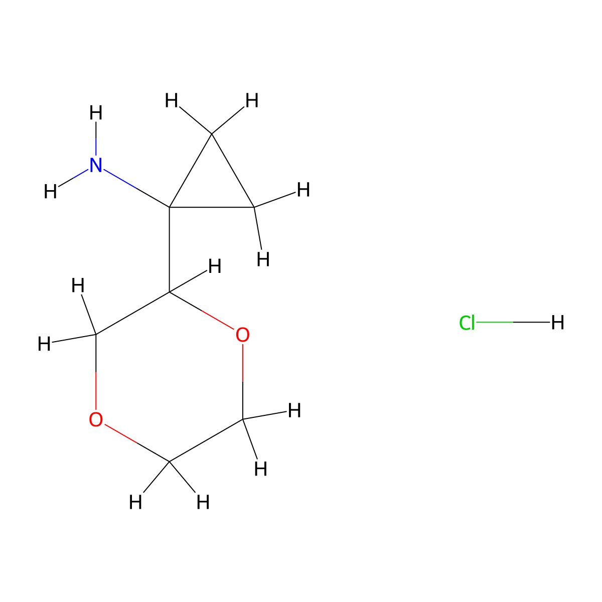 1-(1,4-Dioxan-2-yl)cyclopropanamine hydrochloride molecular structure, CAS 2270904-97-5