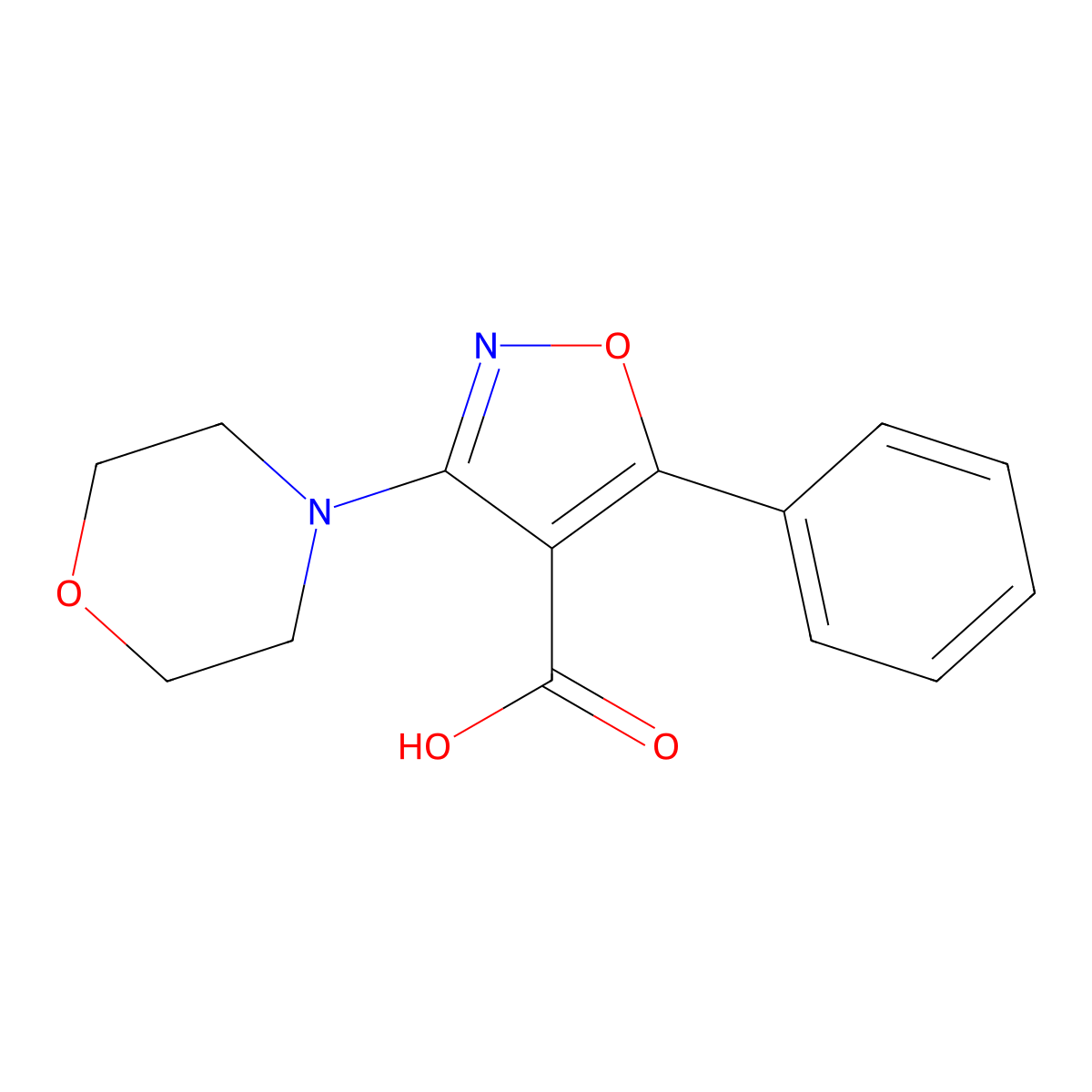 3-Morpholin-4-yl-5-phenylisoxazole-4-carboxylic acid molecular structure, CAS 2270905-18-3