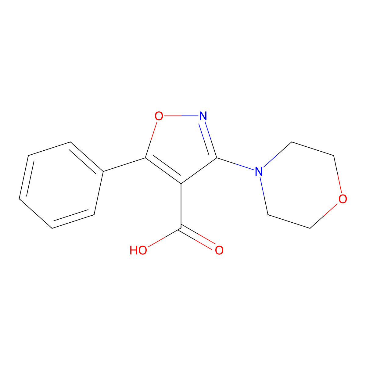 3-Morpholin-4-yl-5-phenylisoxazole-4-carboxylic acid molecular structure, CAS 2270905-18-3