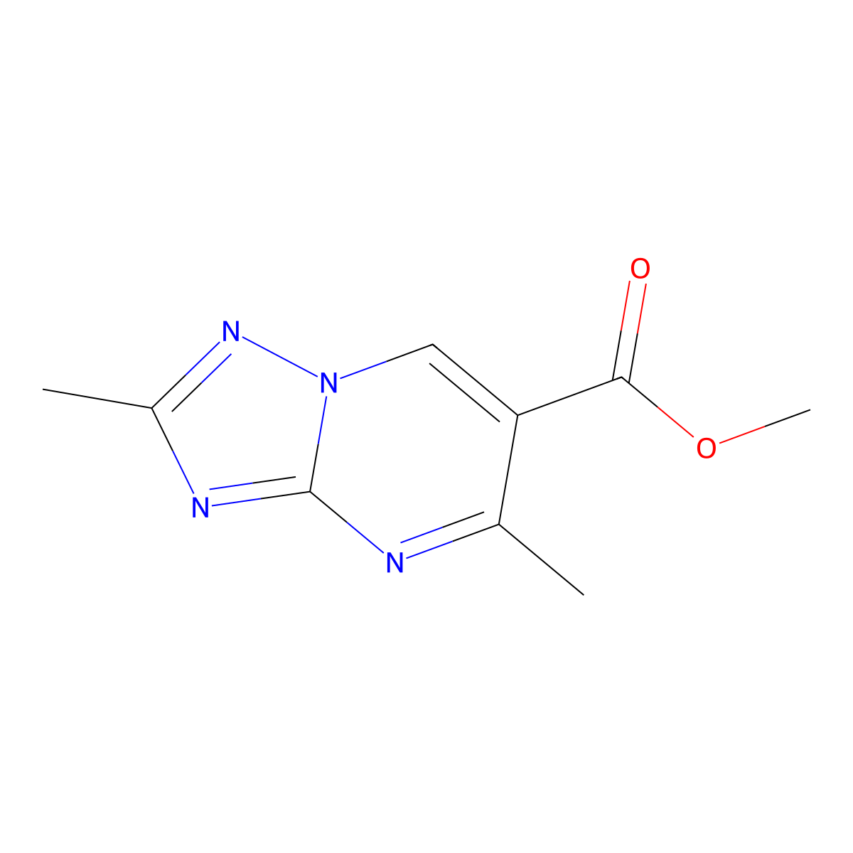 Methyl 2,5-dimethyl[1,2,4]triazolo[1,5-a]pyrimidine-6-carboxylate molecular structure, CAS 2270905-24-1