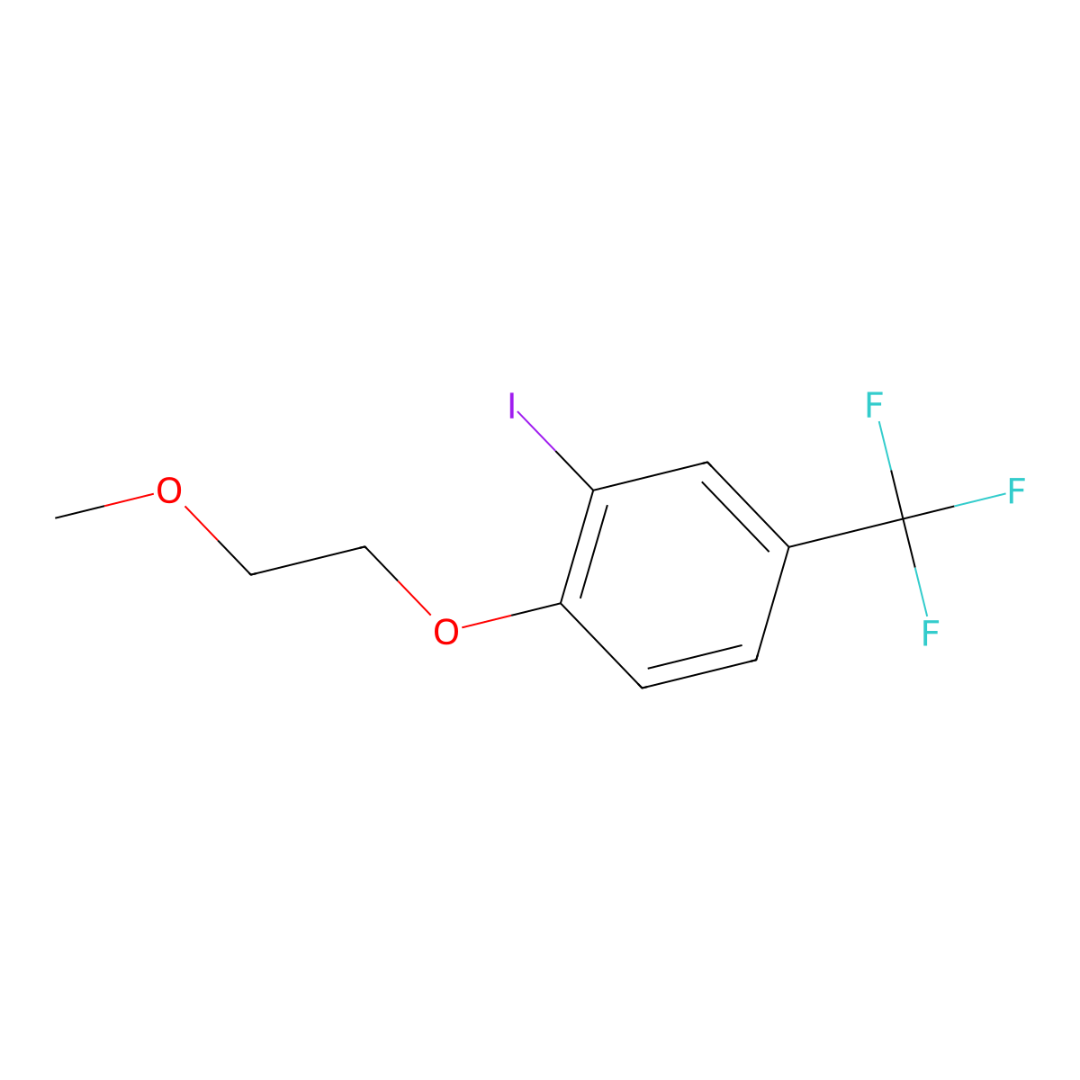 2-Iodo-1-(2-methoxy-ethoxy)-4-trifluoromethyl-benzene molecular structure, CAS 2270905-35-4