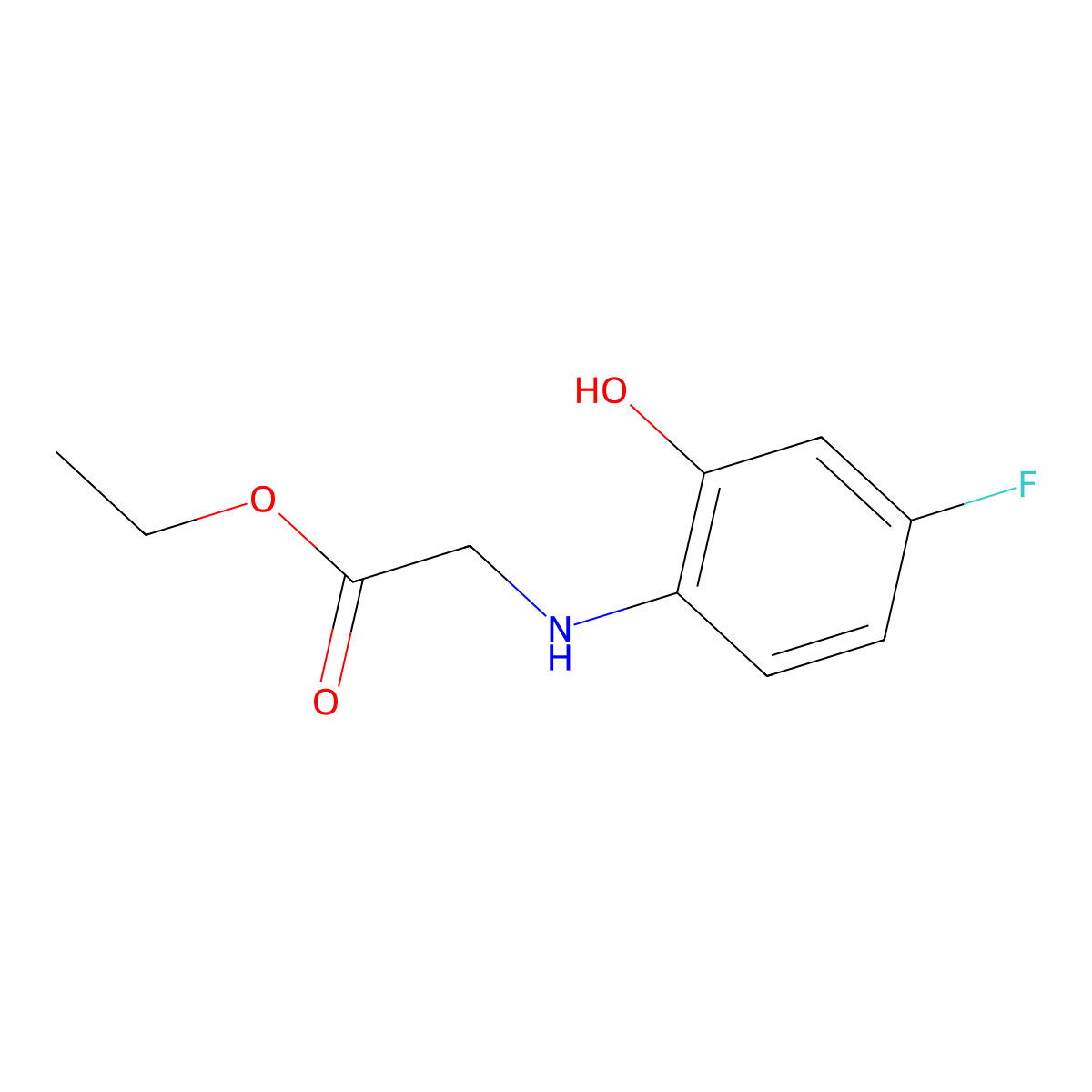 Ethyl N-(4-fluoro-2-hydroxyphenyl)glycinate molecular structure, CAS 2270905-44-5