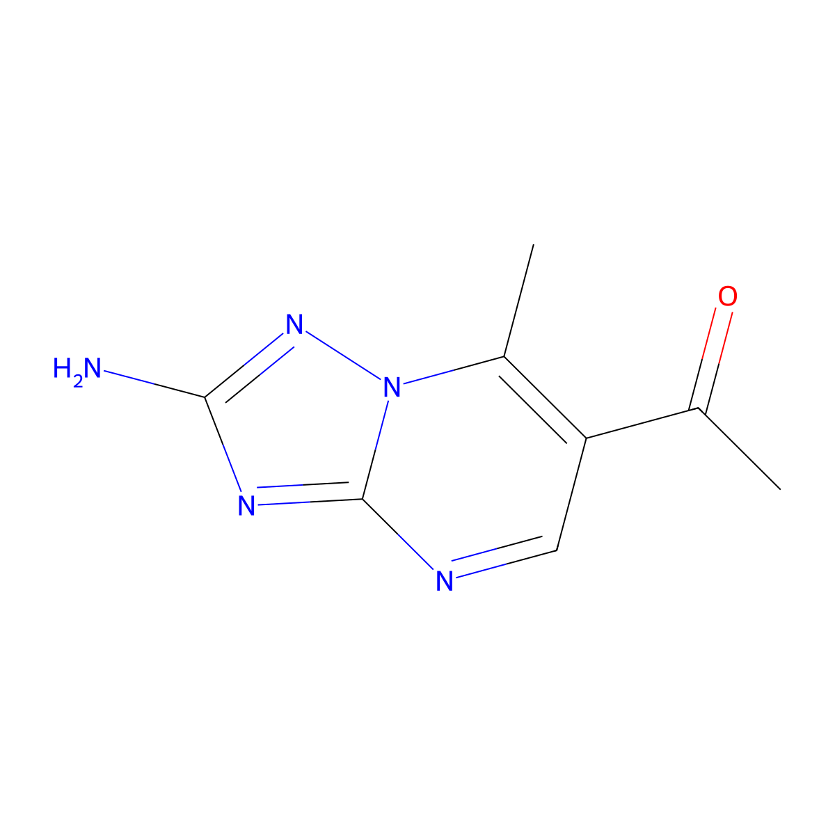 1-(2-Amino-7-methyl[1,2,4]triazolo[1,5-a]pyrimidin-6-yl)ethanone molecular structure, CAS 2270905-51-4