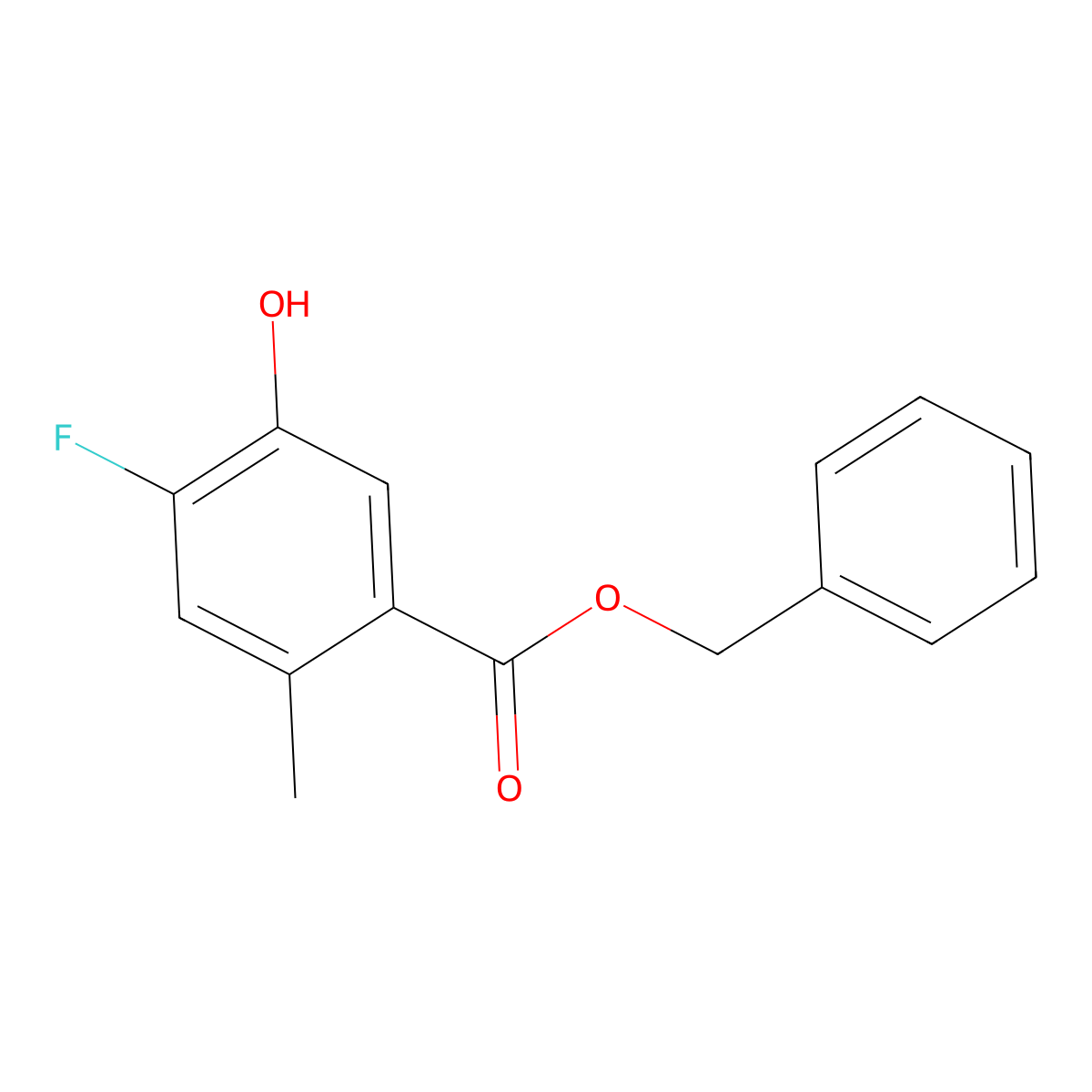 4-Fluoro-5-hydroxy-2-methyl-benzoic acid benzyl ester molecular structure, CAS 2270905-52-5