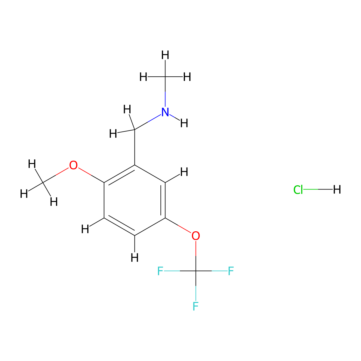 1-[2-Methoxy-5-(trifluoromethoxy)phenyl]-N-methylmethanamine hydrochloride molecular structure, CAS 2270905-57-0