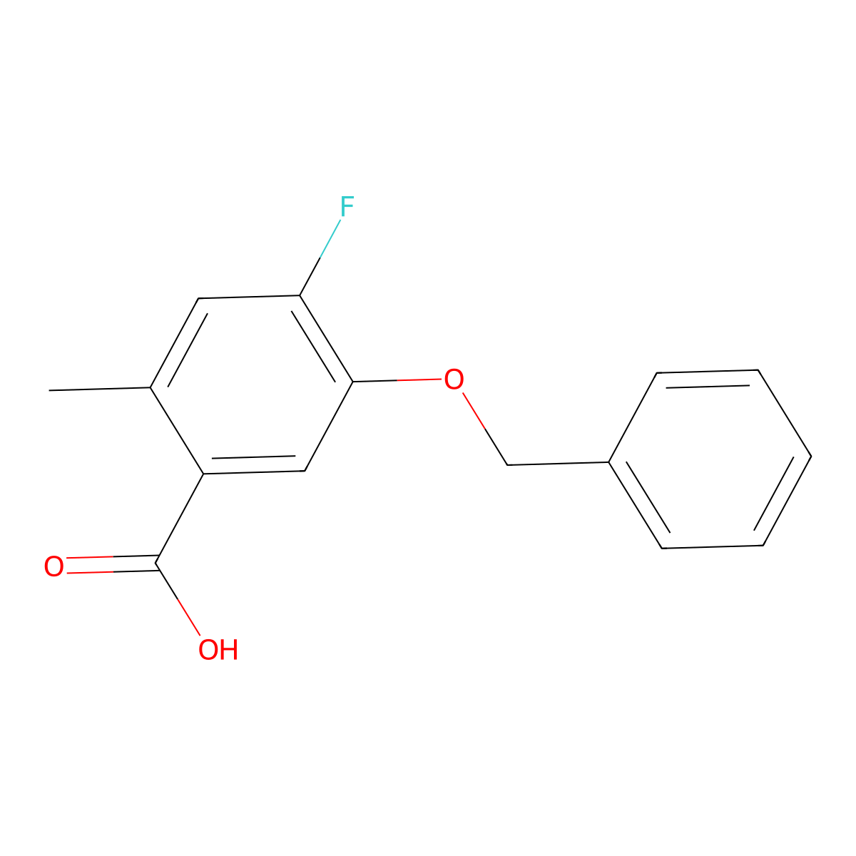 5-(Benzyloxy)-4-fluoro-2-methylbenzoic acid molecular structure, CAS 2270905-58-1