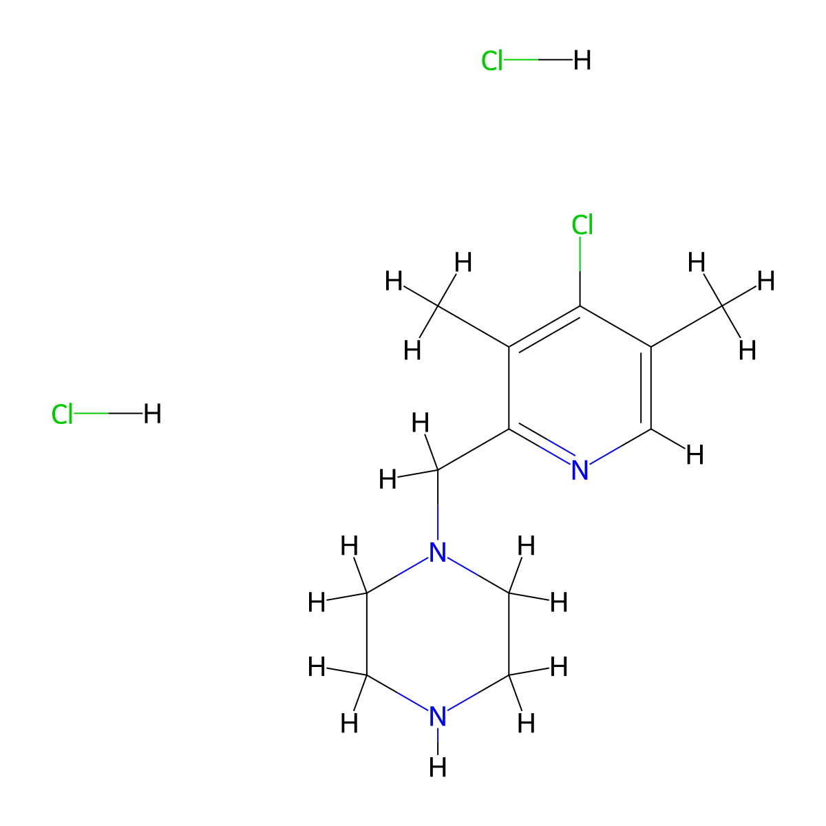 1-[(4-Chloro-3,5-dimethylpyridin-2-yl)methyl]piperazine dihydrochloride molecular structure, CAS 2270906-09-5