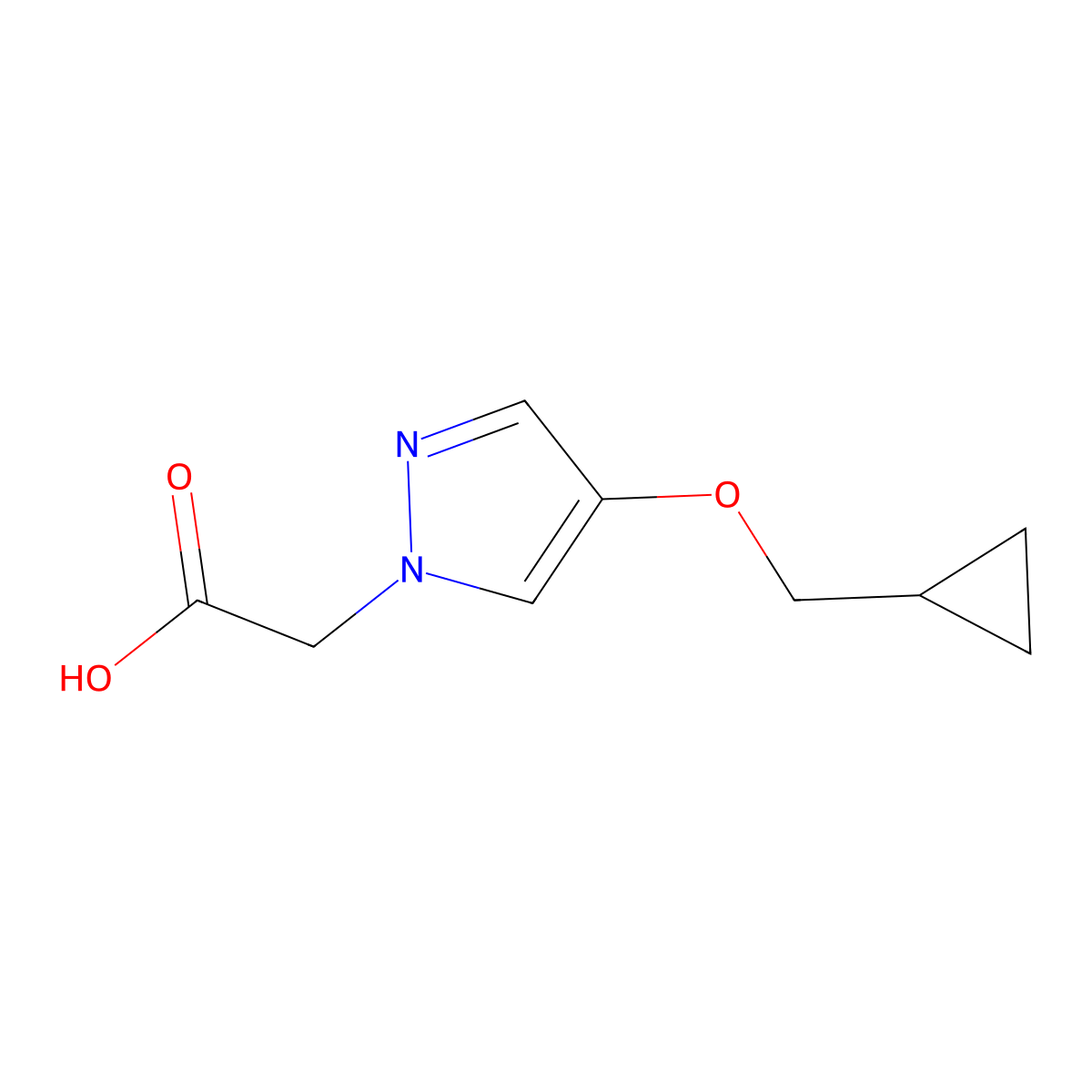 (4-Cyclopropylmethoxy-pyrazol-1-yl)-acetic acid molecular structure, CAS 2270906-19-7