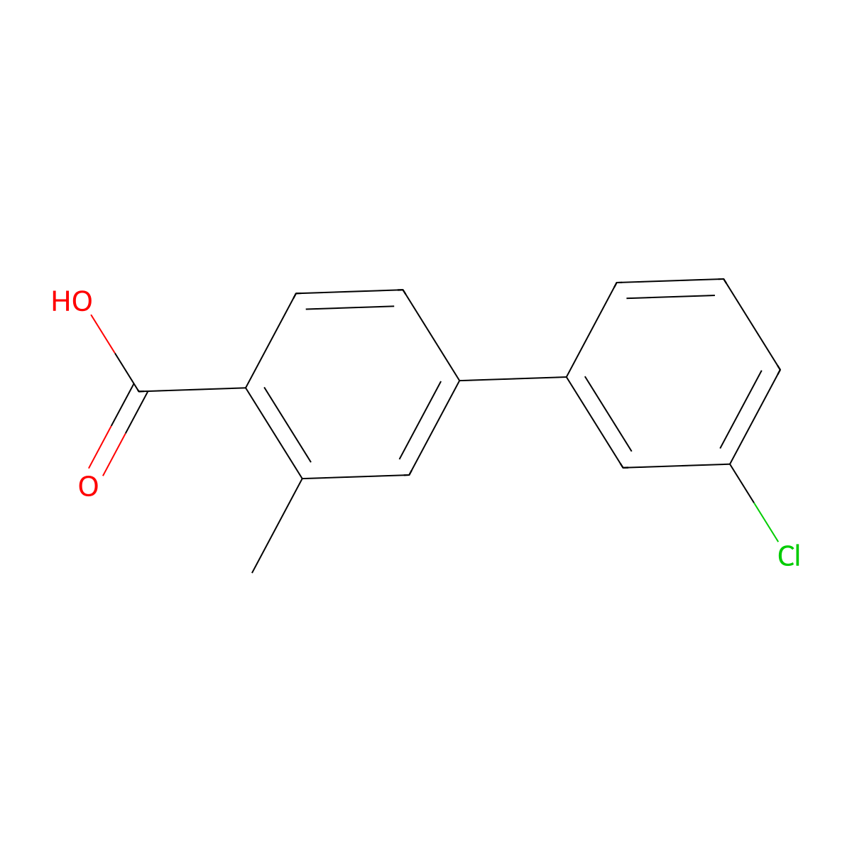 3'-Chloro-3-methyl-biphenyl-4-carboxylic acid molecular structure, CAS 2270906-36-8