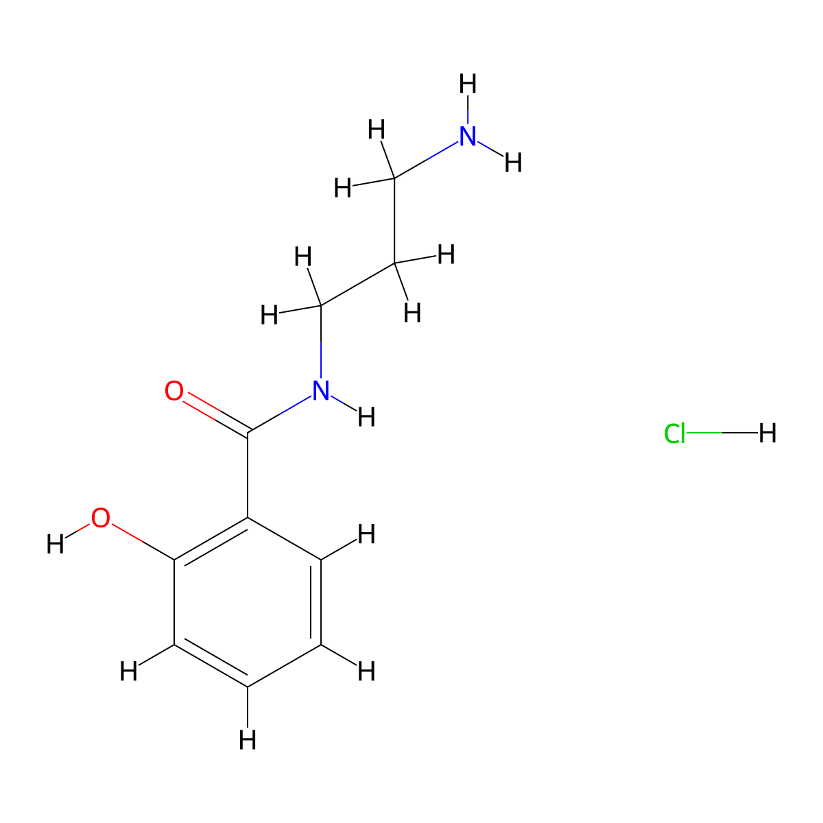N-(3-Aminopropyl)-2-hydroxybenzamide hydrochloride molecular structure, CAS 2270906-39-1