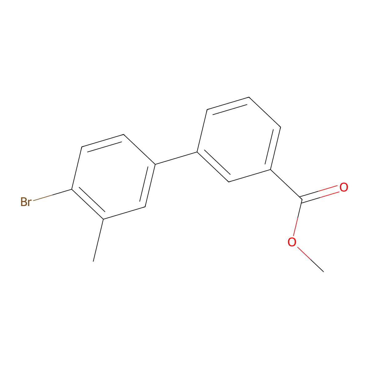 4'-Bromo-3'-methyl-biphenyl-3-carboxylic acid methyl ester molecular structure, CAS 2270906-41-5