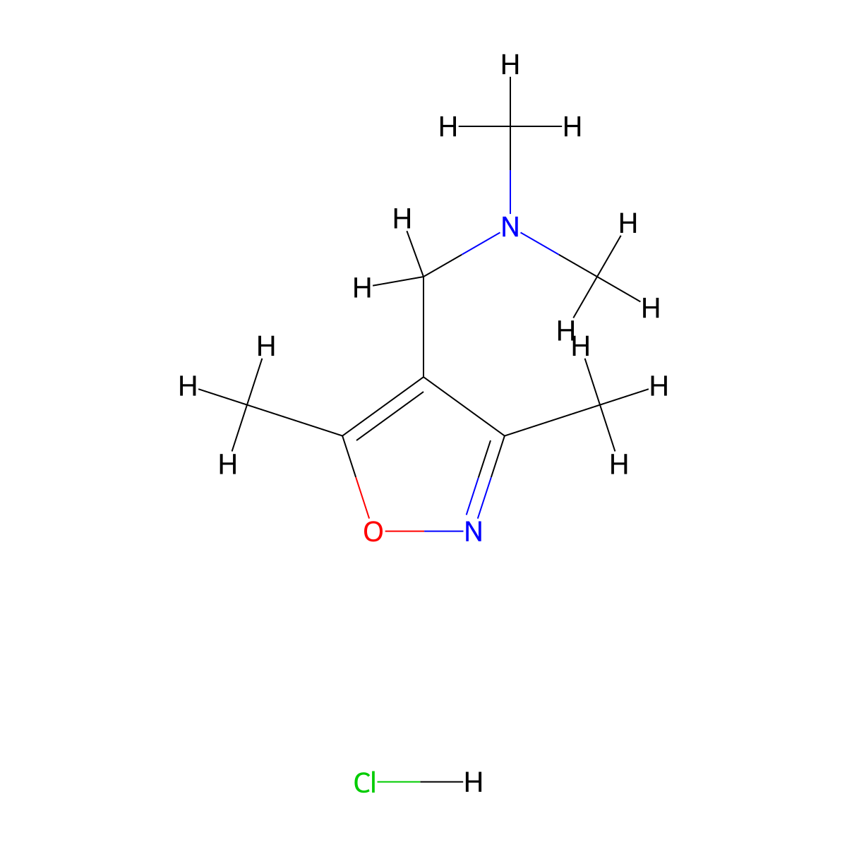 [(3,5-Dimethylisoxazol-4-yl)methyl]dimethylamine hydrochloride molecular structure, CAS 2270906-71-1