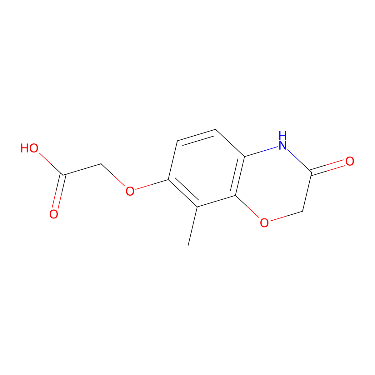 [(8-Methyl-3-oxo-3,4-dihydro-2H-1,4-benzoxazin-7-yl)oxy]acetic acid molecular structure, CAS 2270906-74-4