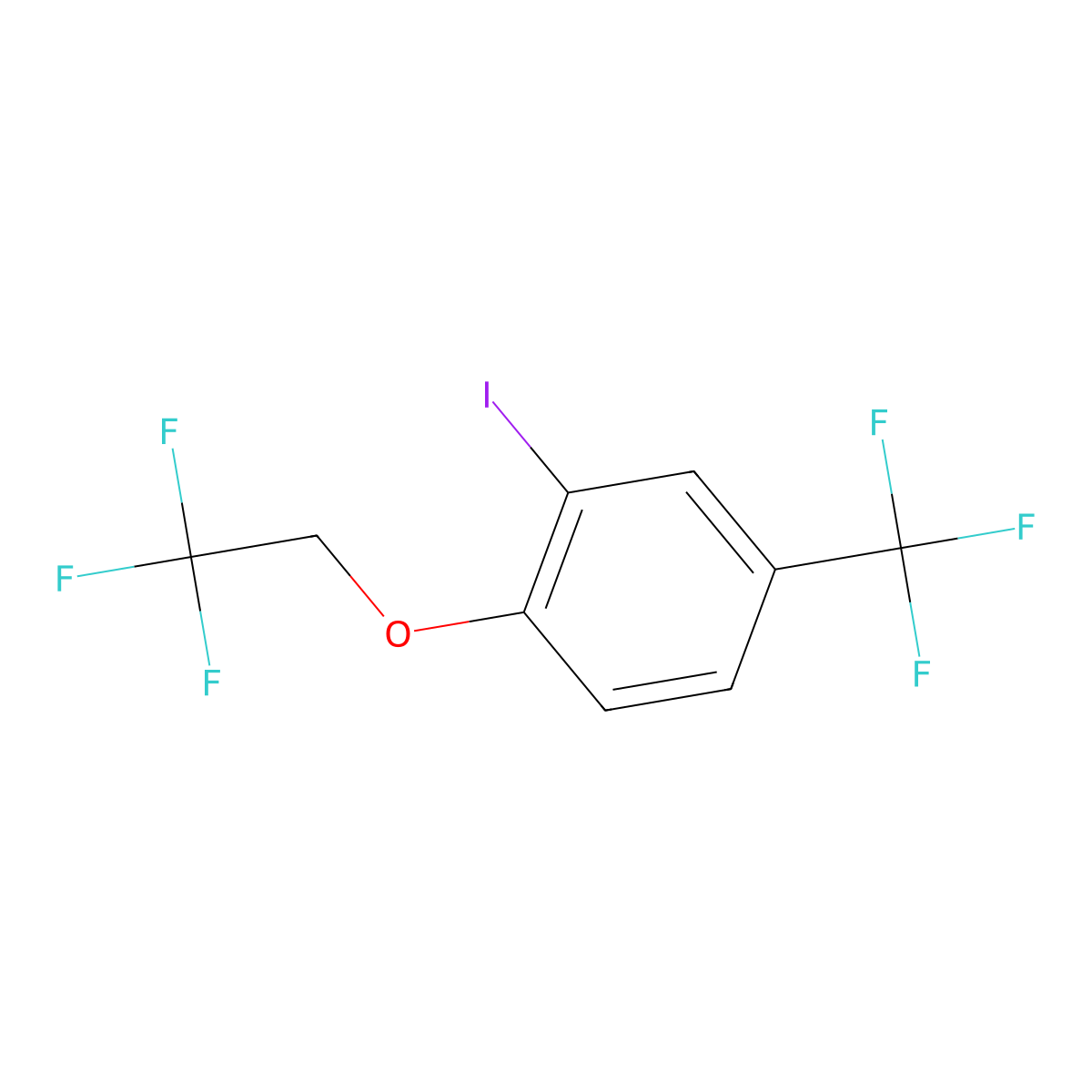 2-Iodo-1-(2,2,2-trifluoroethoxy)-4-trifluoromethylbenzene molecular structure, CAS 2270907-14-5