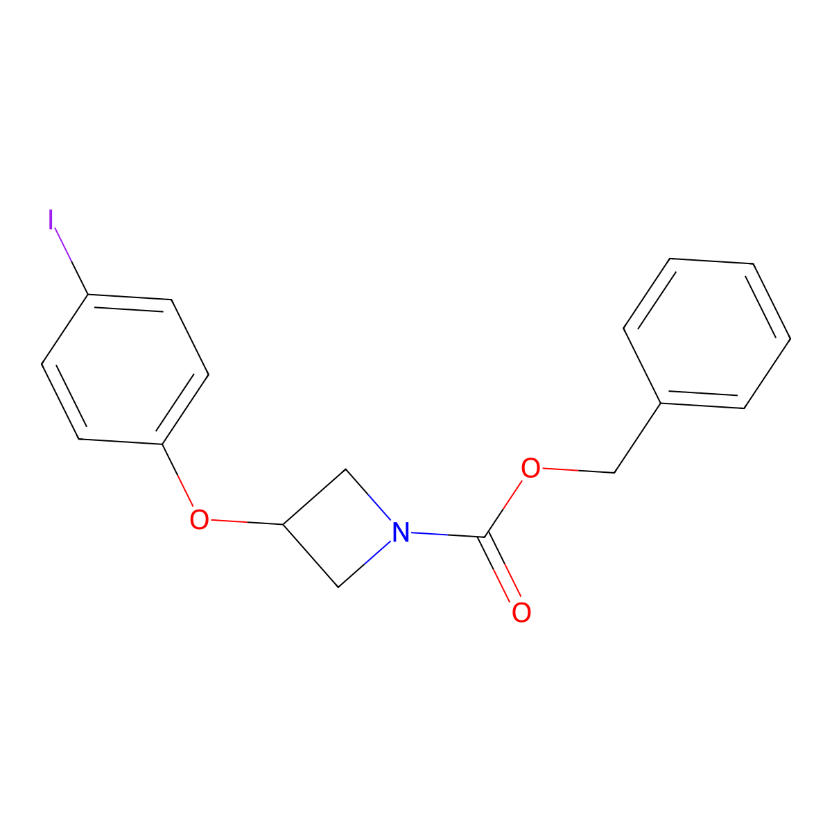 Benzyl 3-(4-iodophenoxy)azetidine-1-carboxylate molecular structure, CAS 2270907-34-9