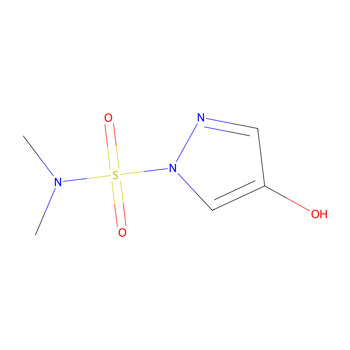 4-Hydroxy-pyrazole-1-sulfonic acid dimethylamide molecular structure, CAS 2270908-00-2