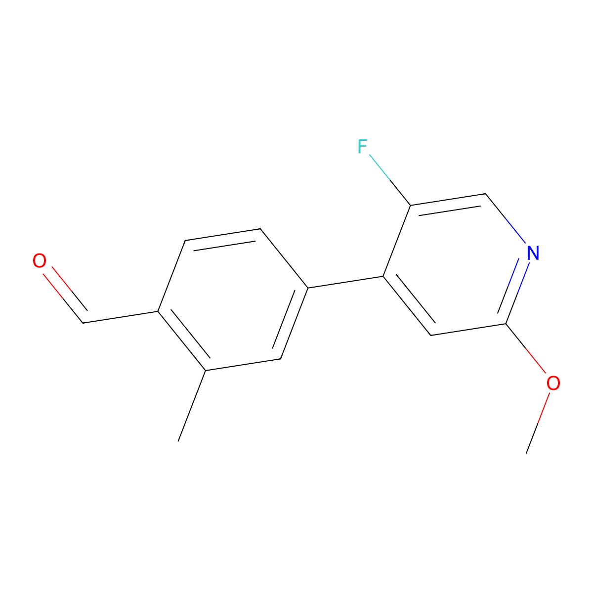 4-(5-Fluoro-2-methoxypyridin-4-yl)-2-methyl-benzaldehyde molecular structure, CAS 2270908-31-9