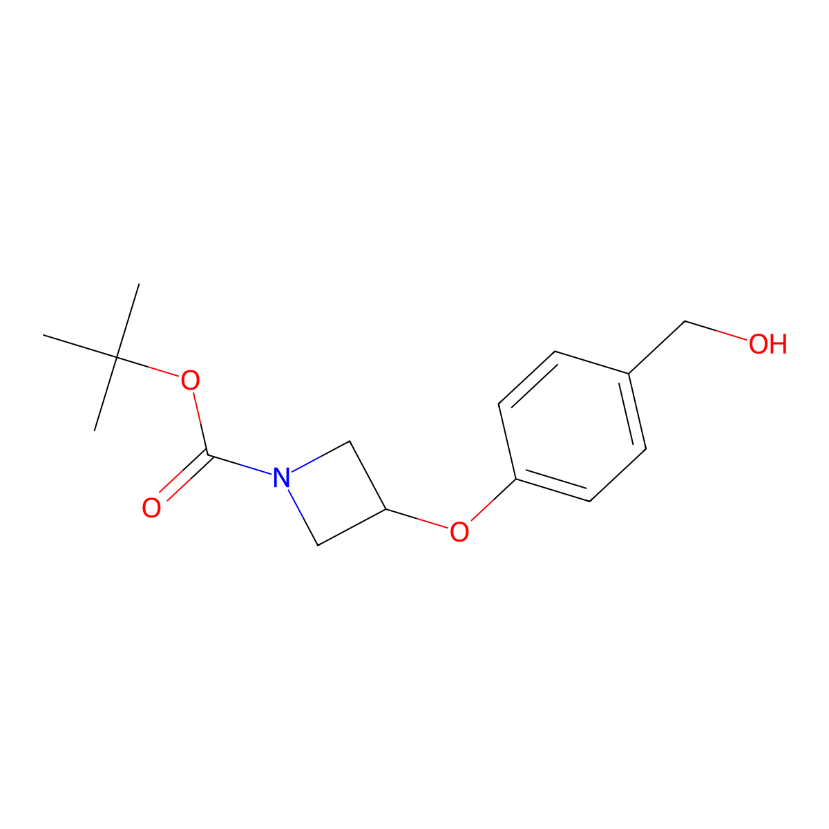 3-(4-Hydroxymethyl-phenoxy)-azetidine-1-carboxylic acid tert-butyl ester molecular structure, CAS 2270908-33-1