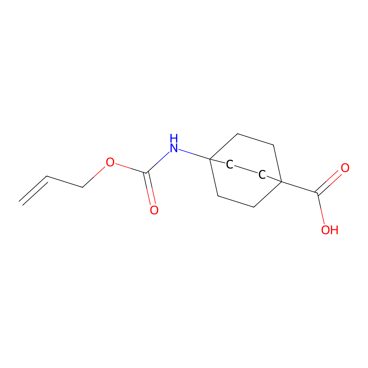 4-Allyloxycarbonylamino-bicyclo[2.2.2]octane-1-carboxylic acid molecular structure, CAS 2270908-37-5
