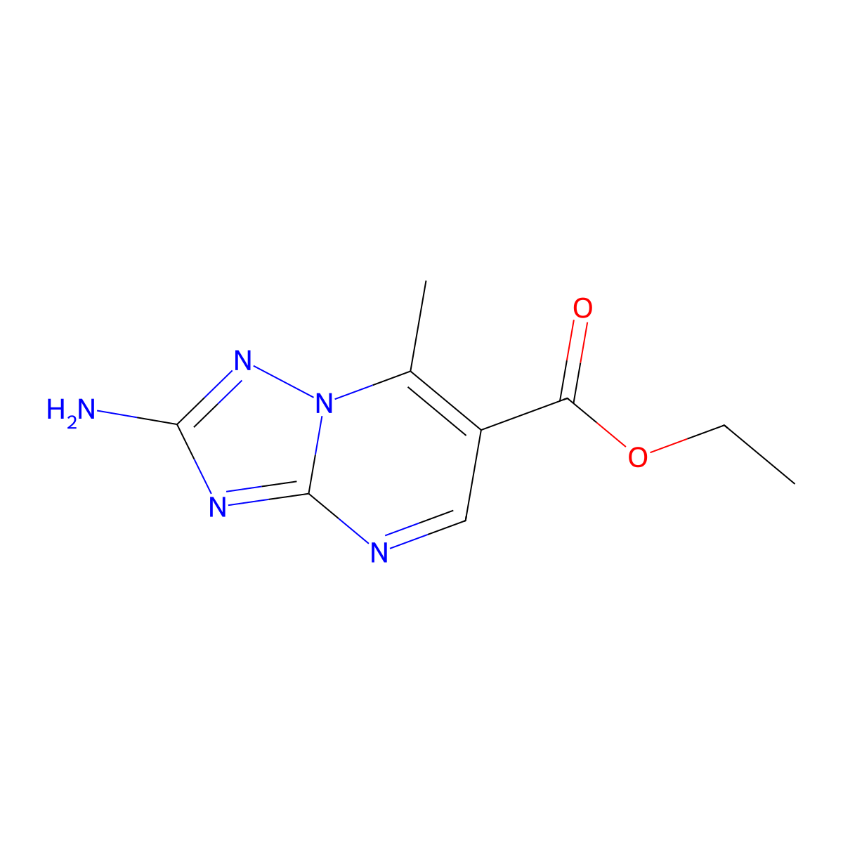 Ethyl 2-amino-7-methyl[1,2,4]triazolo[1,5-a]pyrimidine-6-carboxylate molecular structure, CAS 2270908-42-2