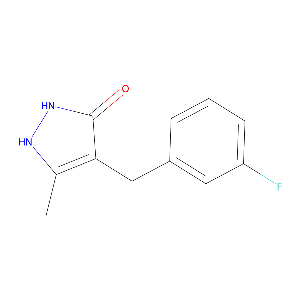 4-(3-Fluorobenzyl)-5-methyl-1,2-dihydro-3H-pyrazol-3-one molecular structure, CAS 2270908-45-5