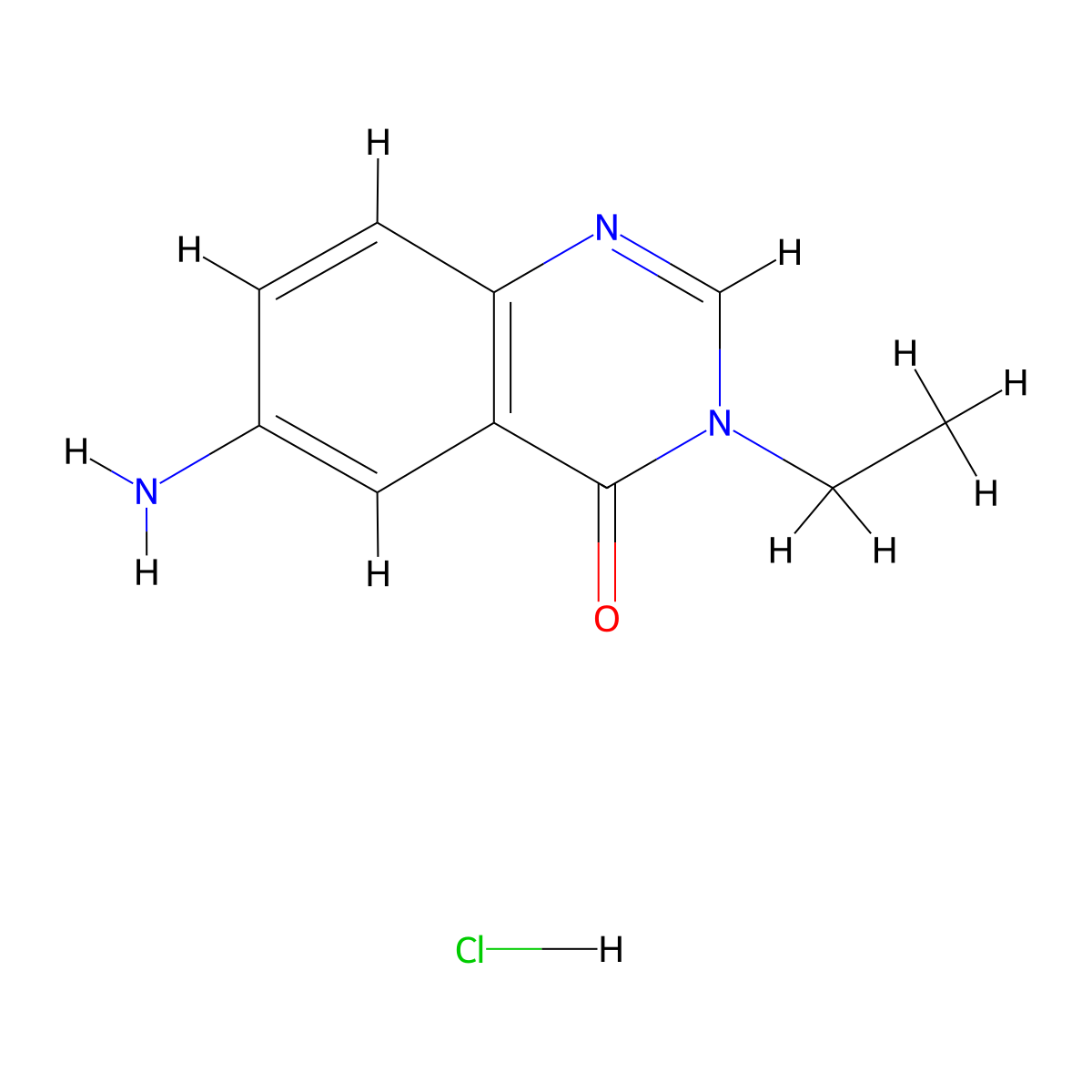 6-Amino-3-ethylquinazolin-4(3H)-one hydrochloride molecular structure, CAS 2270908-48-8