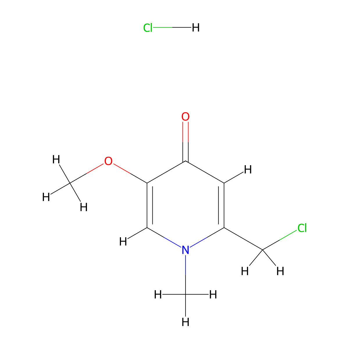 2-(Chloromethyl)-5-methoxy-1-methylpyridin-4(1H)-one hydrochloride molecular structure, CAS 2270908-51-3