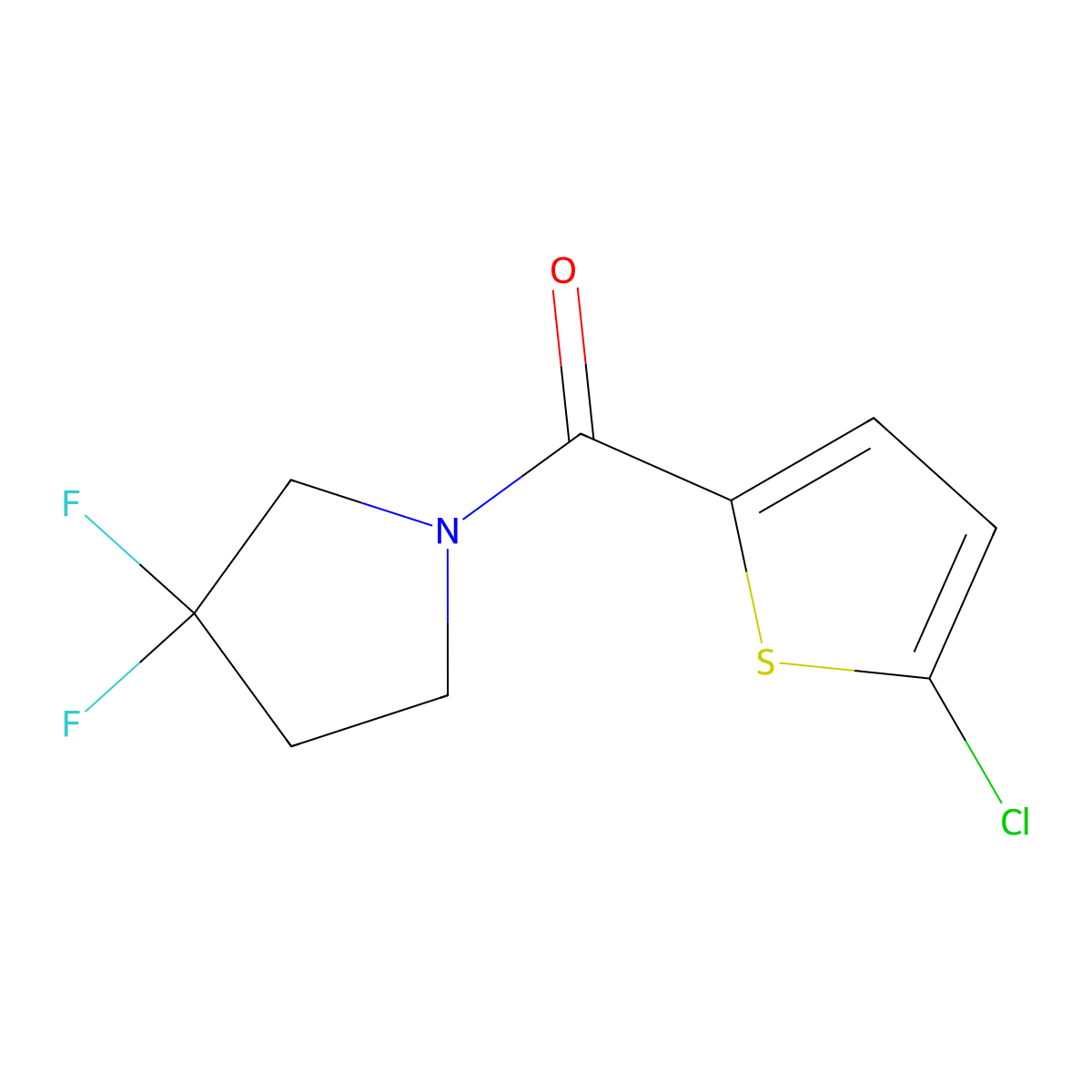 (5-Chlorothiophen-2-yl)-(3,3-difluoropyrrolidin-1-yl)-methanone molecular structure, CAS 2270908-82-0