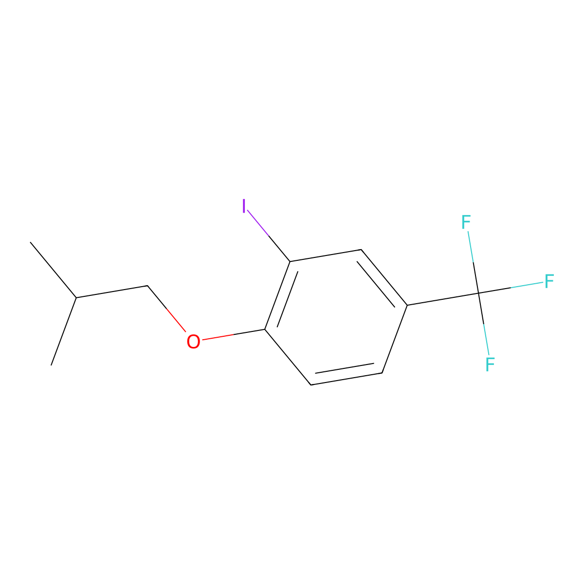 2-Iodo-1-isobutoxy-4-trifluoromethyl-benzene molecular structure, CAS 2270908-93-3