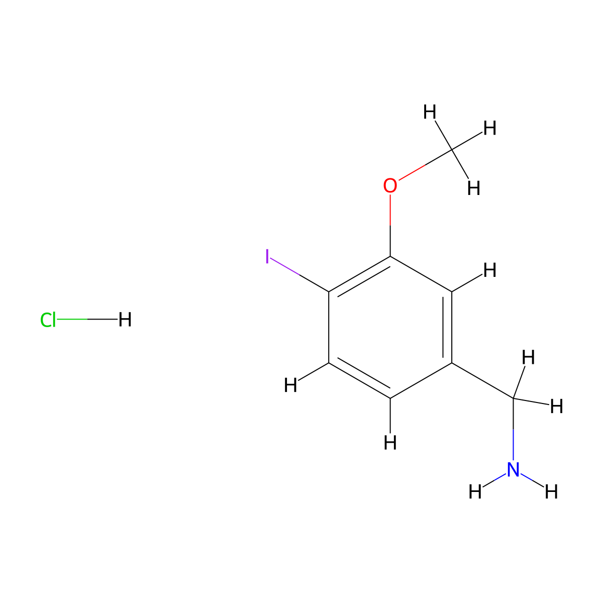 4-Iodo-3-methoxybenzylamine hydrochloride molecular structure, CAS 2270909-39-0
