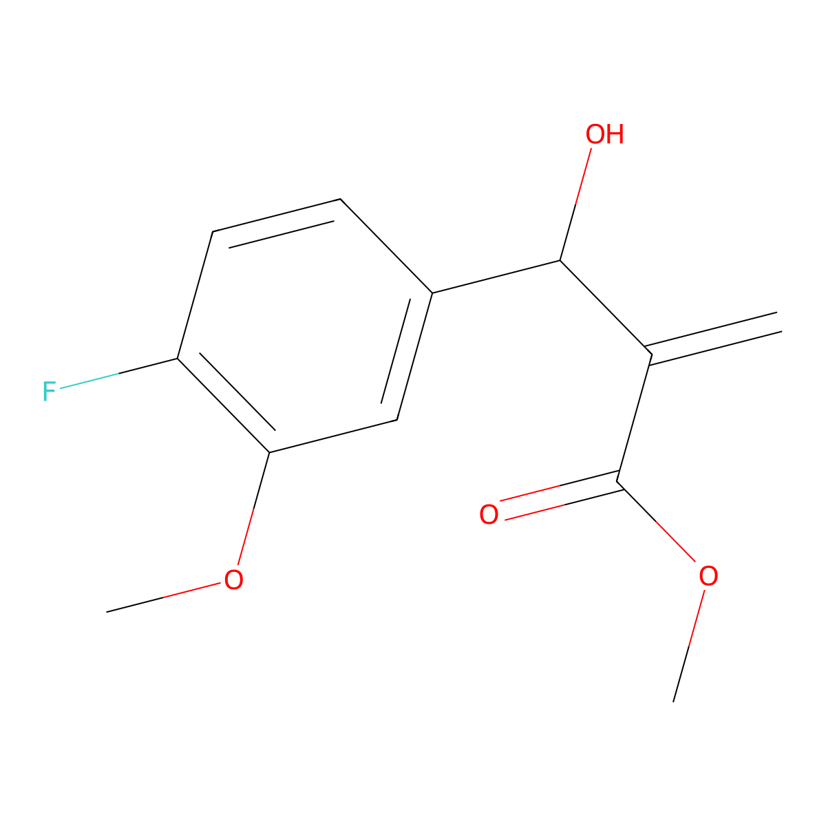 Methyl 2-[(4-fluoro-3-methoxyphenyl)(hydroxy)methyl]acrylate molecular structure, CAS 2270909-57-2