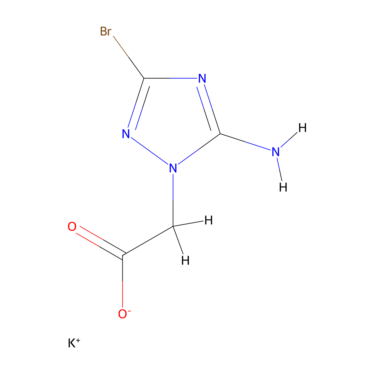 Potassium (5-amino-3-bromo-1H-1,2,4-triazol-1-yl)acetate molecular structure, CAS 2270909-67-4