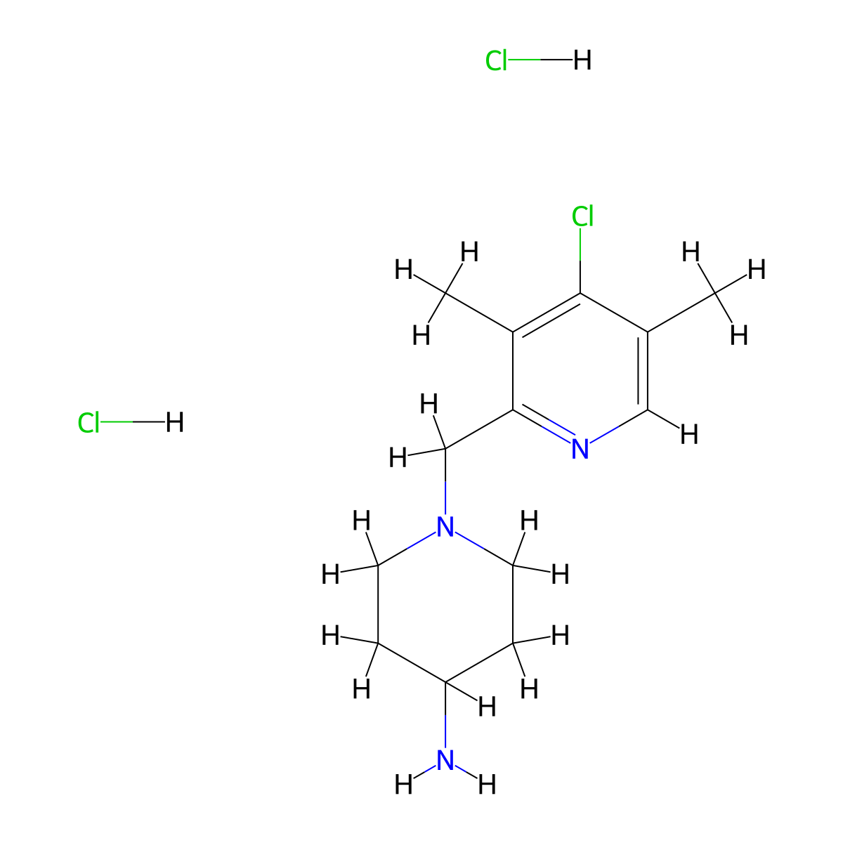 1-[(4-Chloro-3,5-dimethylpyridin-2-yl)methyl]piperidin-4-amine dihydrochloride molecular structure, CAS 2270909-74-3