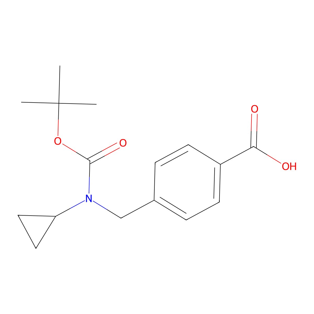4-[(tert-Butoxycarbonyl-cyclopropyl-amino)-methyl]-benzoic acid molecular structure, CAS 2270909-76-5