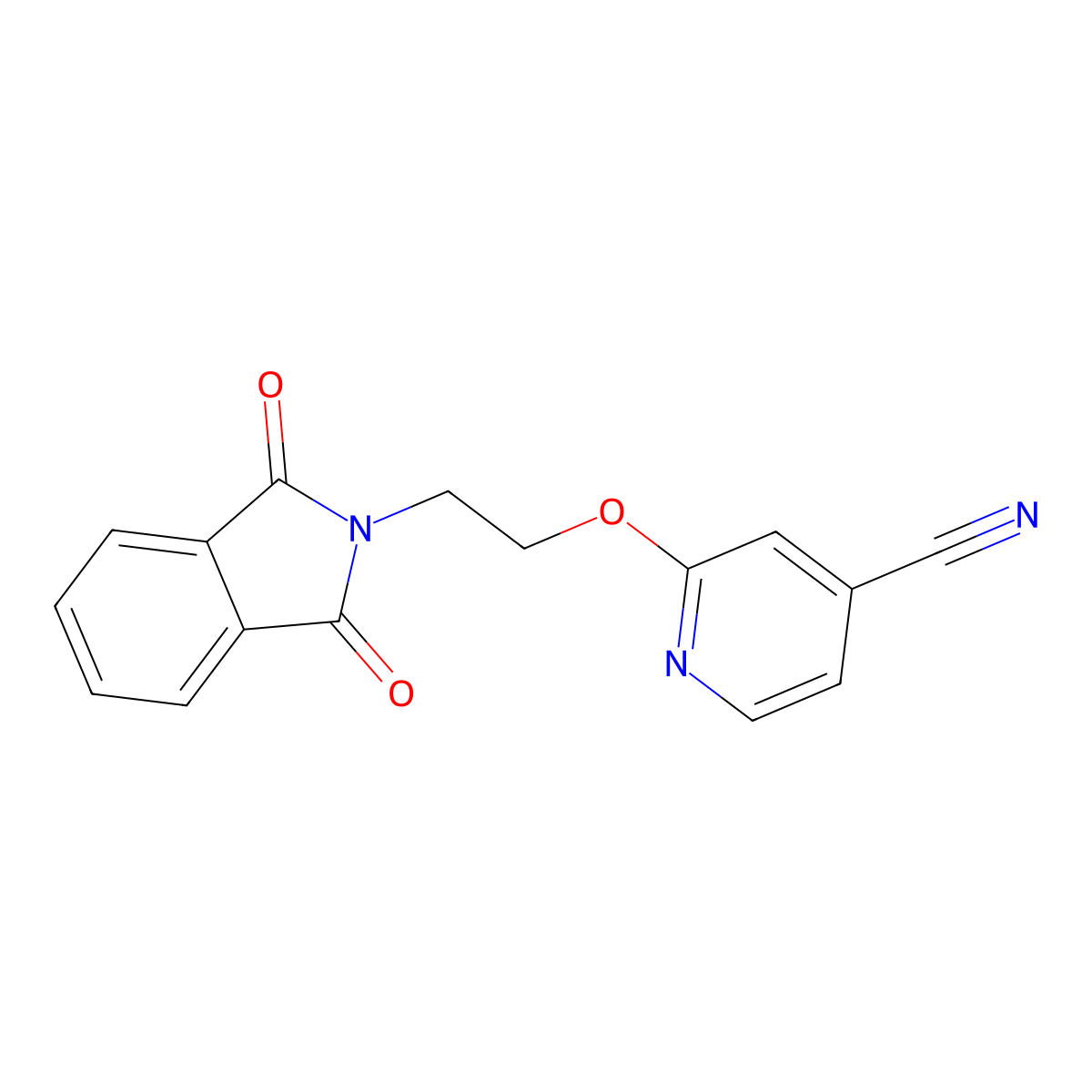 2-[2-(1,3-Dioxo-1,3-dihydro-2H-isoindol-2-yl)ethoxy]isonicotinonitrile molecular structure, CAS 2270909-82-3