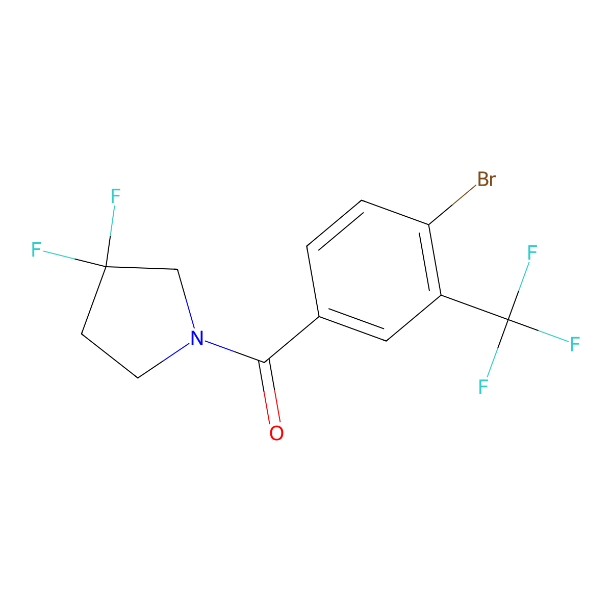 (4-Bromo-3-trifluoromethyl-phenyl)-(3,3-difluoro-pyrrolidin-1-yl)-methanone molecular structure, CAS 2270910-55-7