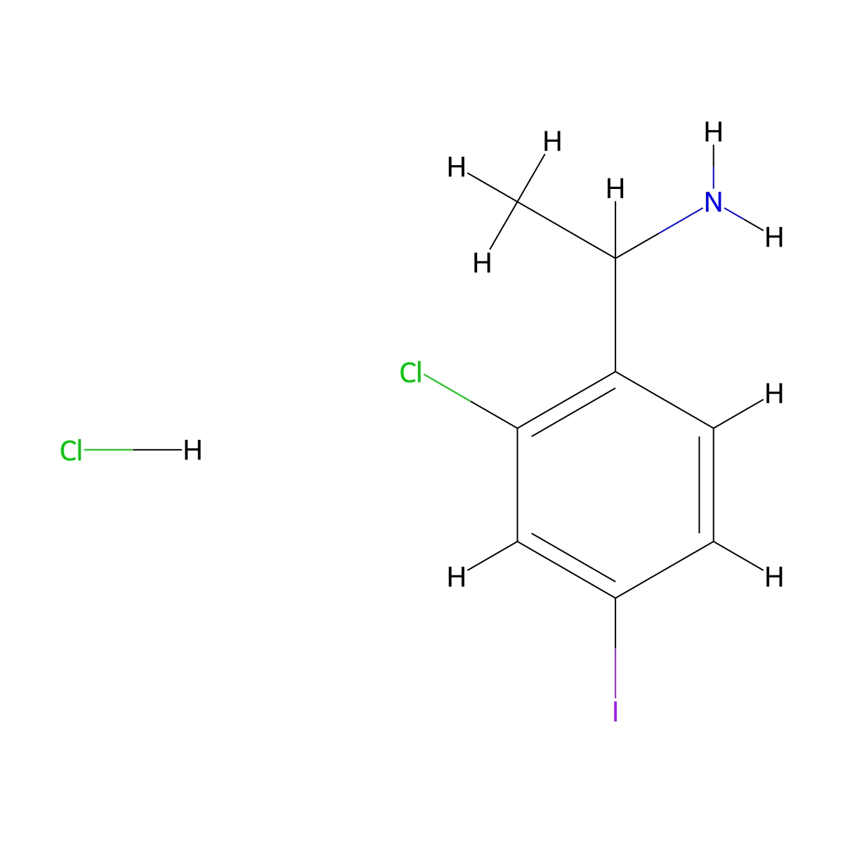 1-(2-Chloro-4-iodo-phenyl)-ethylamine hydrochloride molecular structure, CAS 2270910-82-0