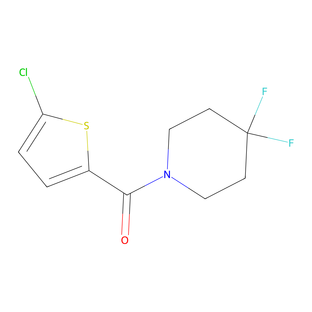 (5-Chlorothiophen-2-yl)-(4,4-difluoropiperidin-1-yl)-methanone molecular structure, CAS 2270911-49-2