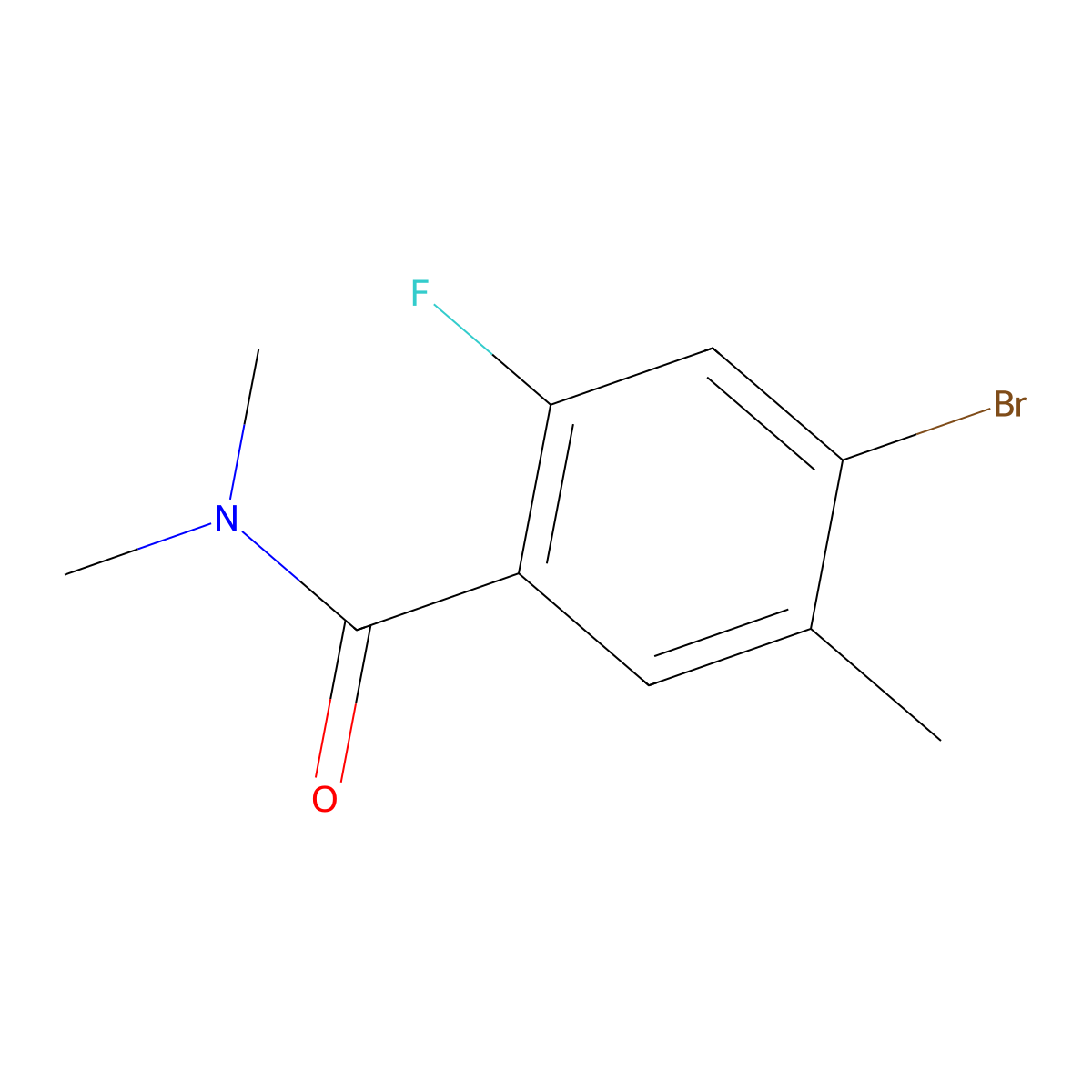 4-Bromo-2-fluoro-5,N,N-trimethyl-benzamide molecular structure, CAS 2270911-61-8