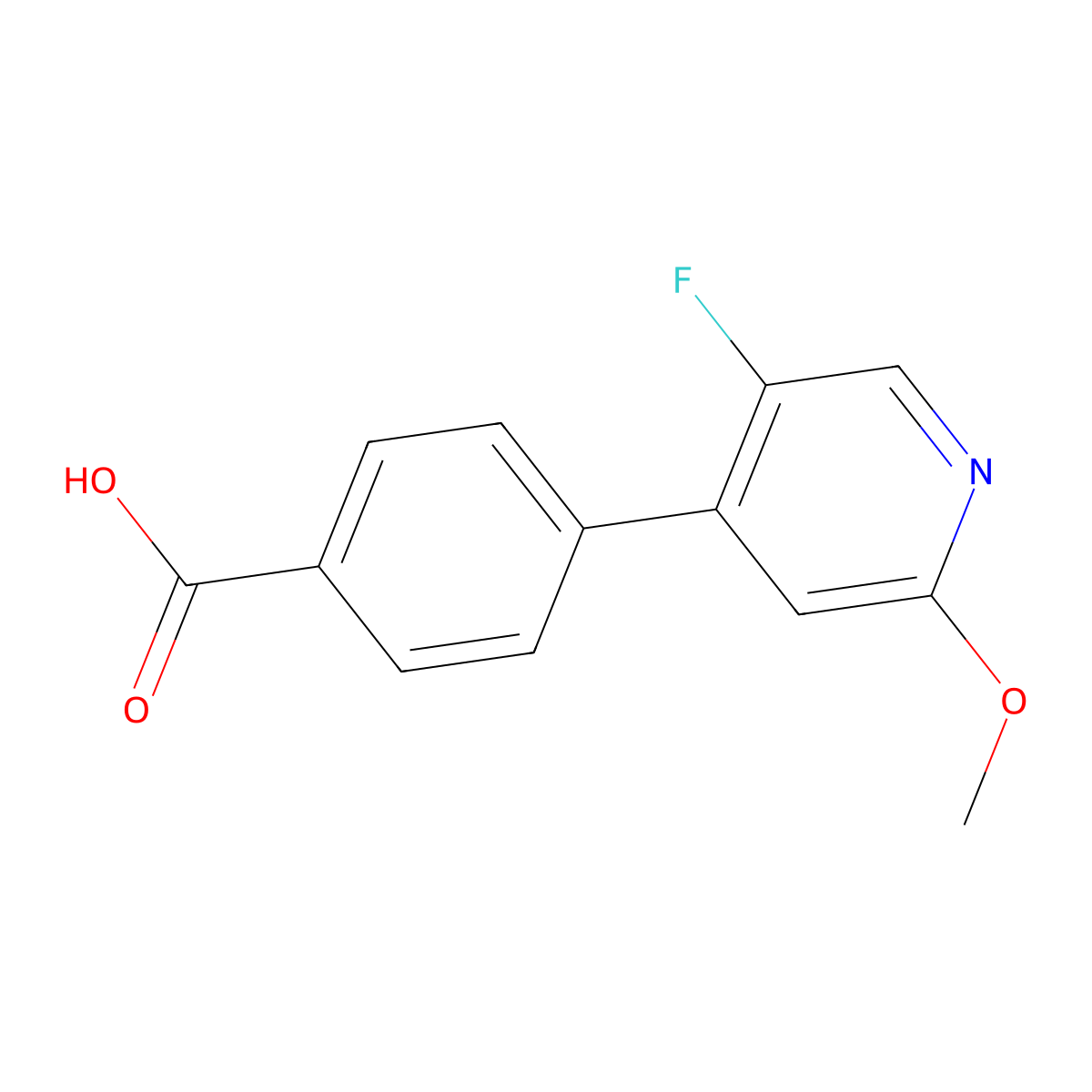 4-(5-Fluoro-2-methoxypyridin-4-yl)-benzoic acid molecular structure, CAS 2270912-28-0