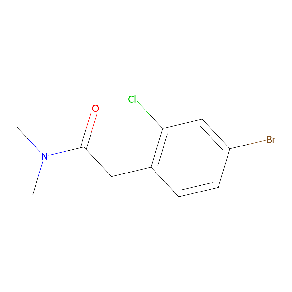 2-(4-bromo-2-chlorophenyl)-N,N-dimethylacetamide molecular structure, CAS 2270912-43-9
