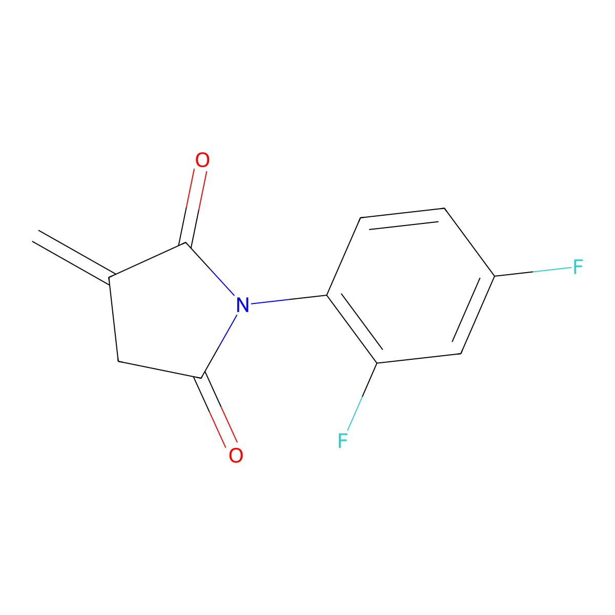 1-(2,4-Difluorophenyl)-3-methylenepyrrolidine-2,5-dione molecular structure, CAS 2270912-44-0
