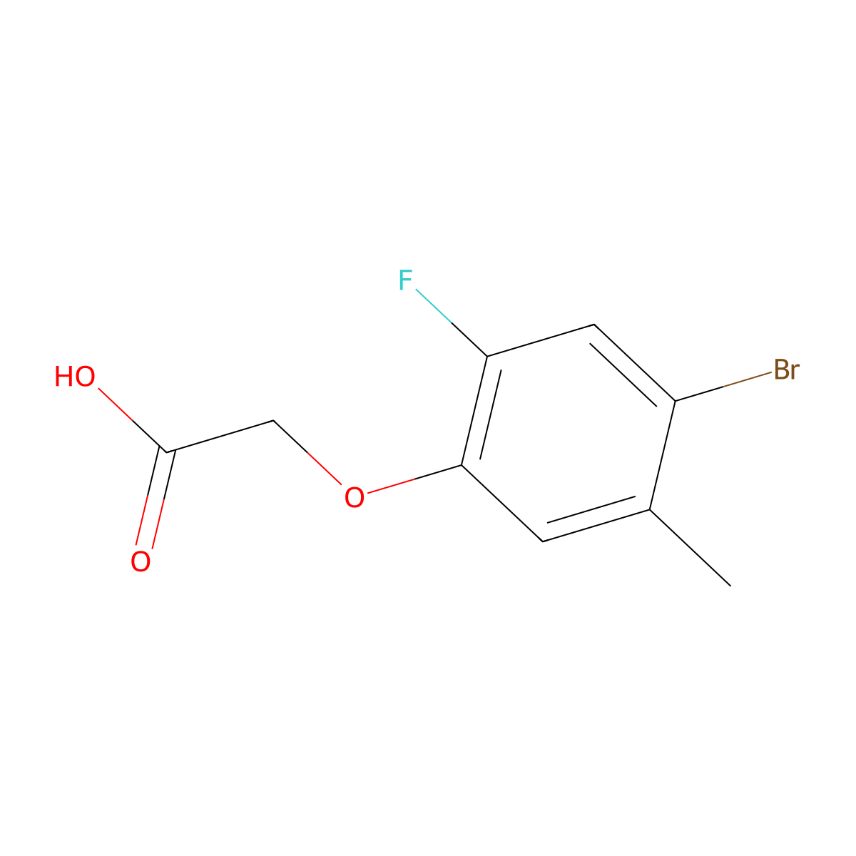 2-(4-Bromo-2-fluoro-5-methylphenoxy)acetic acid molecular structure, CAS 2270912-83-7