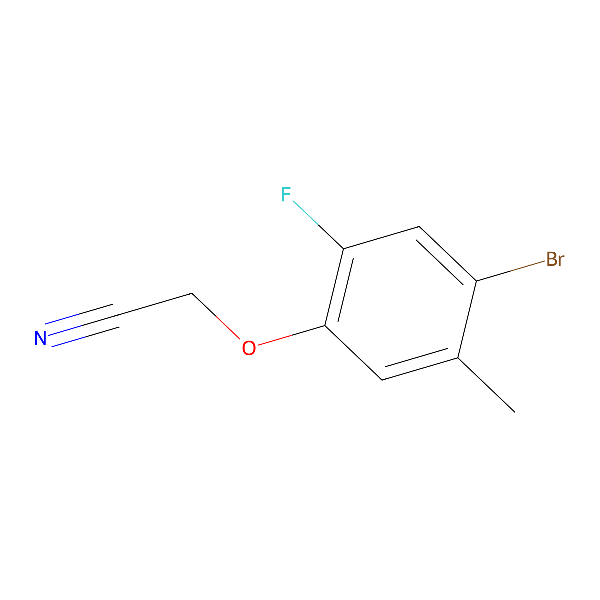 (4-Bromo-2-fluoro-5-methylphenoxy)acetonitrile molecular structure, CAS 2270913-02-3
