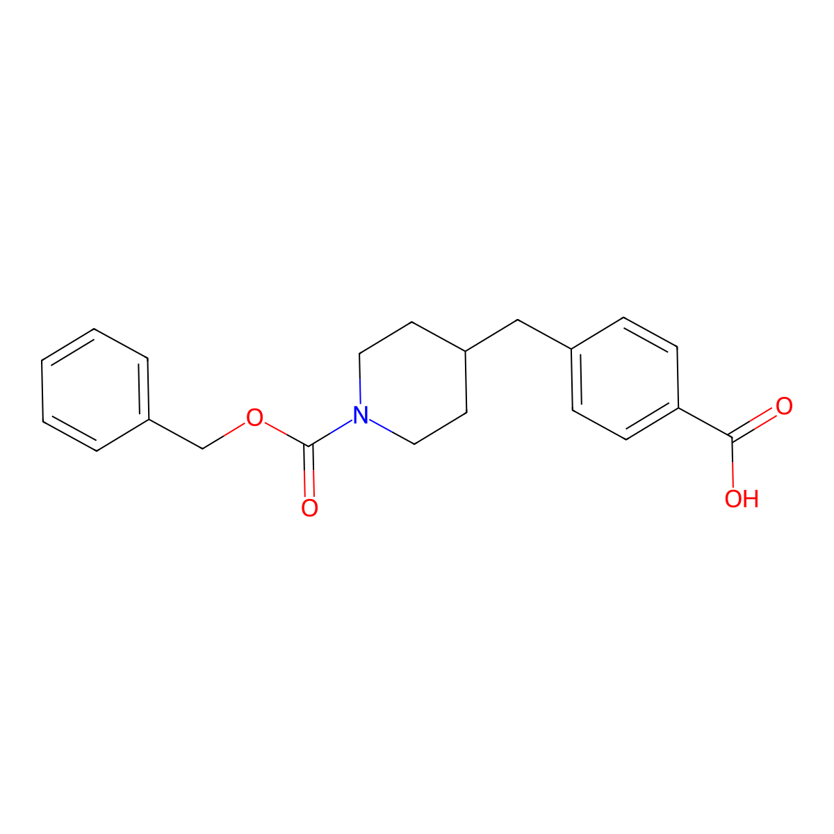4-((1-((Benzyloxy)carbonyl)piperidin-4-yl)methyl)benzoic acid molecular structure, CAS 2270913-32-9