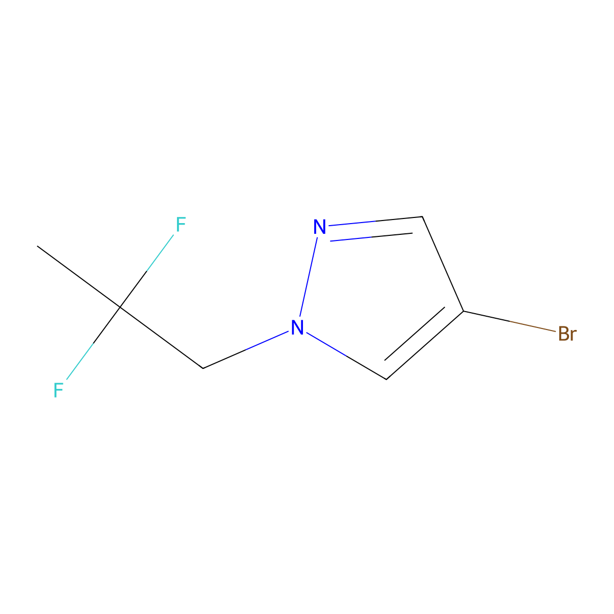 4-bromo-1-(2,2-difluoropropyl)-1H-pyrazole molecular structure, CAS 2270913-59-0